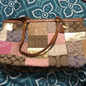 Coach Patchwork Multiple Colors Tote
